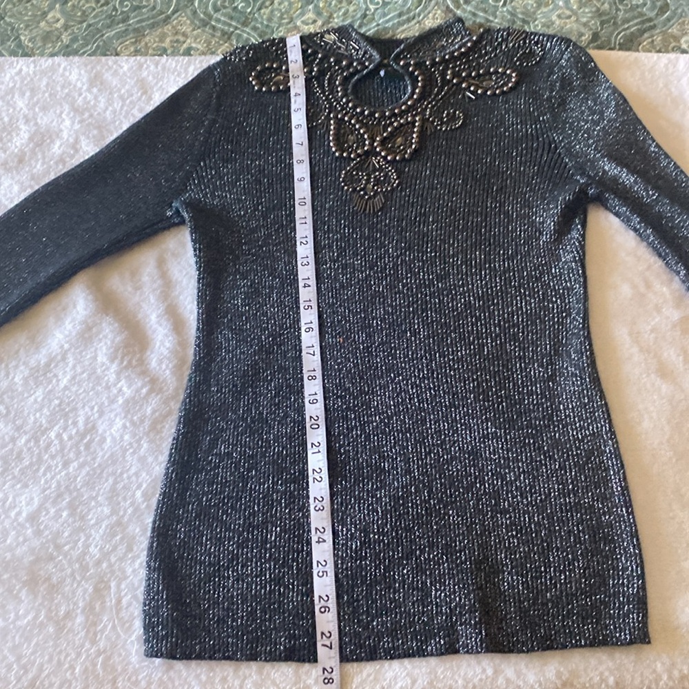 Lauren Michelle Medium Long Sleeve Metallic Beaded - Picture 7 of 7